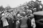 Villagers sending off conscripts, Russia, 2 Sep 1941