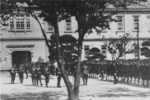 Inspection of naval infantrymen, Japan, Jun 1942