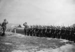 Review of troops of Slovakian 18th Anti-Aircraft Artillery Battery, Slovakia, date unknown