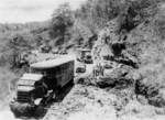 US convoy of trucks in northern Burma, 1940s