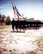WAVES students on parade, Naval Training School, Milledgeville, Georgia, United States, during WW2