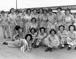 Members of the first class of WAVES to graduate from the Aviation Metalsmith School, at the Naval Air Technical Training Center, Norman, Oklahoma, United States, 30 Jul 1943