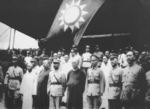 Chinese leaders at the Mausoleum of Sun Yatsen celebrating the conclusion of the Northern Expedition, 6 Jul 1928; note Bai Chongxi at far left of photo