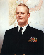 Portrait painting of Rear Admiral Burke by Sanji Nahmi, 1951