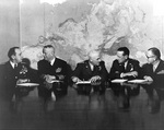 General Lemnitzer, Admiral Burke, General Twining, General White, and General Shoup in meeting with other US military leaders at the Pentagon, Arlington, Virginia, United States, 10 Feb 1960