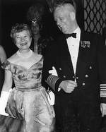 Admiral and Mrs. Arleigh A. Burke at the Navy Day Ball at the Coconut Grove, Los Angeles, California, United States, 22 Oct 1960
