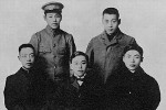 Portrait of Chiang Kaishek, as a cadet at a Japanese military academy, with friends, 1907