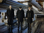 Winston Churchill with Stafford Cripps and Admiral John Tovey aboard HMS King George V, Scapa Flow, Scotland, United Kingdom, 11 Oct 1942