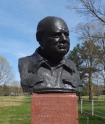 Bust of Winston Churchill at the Franklin D. Roosevelt Presidential Library and Museum, Hyde Park, New York, United States, 14 Apr 2012