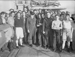 Winston Churchill with the crew of HMS Kimberley off southern France, 14-16 Aug 1944