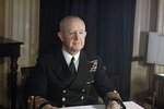 British Royal Navy Admiral of the Fleet Sir Andrew Cunningham, , the First Sea Lord and Chief of the Naval Staff, at his desk at the Admiralty in London, England, United Kingdom, Oct 1944