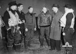 Prime Minister John Curtin with airmen of No. 467 (Lancaster) Squadron RAAF at RAF Waddington, Lincolnshire, England, United Kingdom, 19 May 1944
