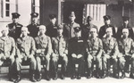 Japanese Navy Vice Admiral Tadashige Daigo with crew of kaiten submarine I-36, 1944