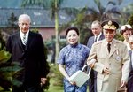 Dwight Eisenhower, Song Meiling, and Chiang Kaishek in Taipei, Taiwan, Republic of China, 18 Jun 1960