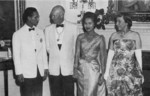 King Bhumibol Adulyadej of Thailand, US President Dwight Eisenhower, Queen Sirikit of Thailand, and First Lady Mamie Eisenhower, Washington DC, United States, late Jun 1960