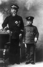Prince Ito Hirobumi of Japan and Crown Prince Yi Un of Korea, late 1907