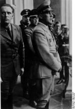 Stuckart, Frick, and Henlein in Sudetenland, Czechoslovakia, 23 Sep 1938