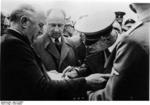Frick signing a document in Sudetenland, Czechoslovakia, 23 Sep 1938