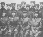 Gao Zhihang (front row, second from right) with fellow flight cadets, France, 1920s