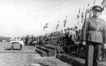 King George II of Greece inspecting Greek troops at Netanya, Palestine, 1944