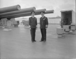 King George VI of the United Kingdom and Admiral John Tovey aboard HMS King George V, Scapa Flow, Scotland, United Kingdom, Aug 1941