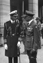 Duke of York with WW1 veteran ace Geoffrey Forrest Hughes, Australia, 1927