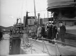 King George VI of the United Kingdom aboard HMS Codrington at Boulogne-sur-Mer, France while visiting the British Expeditionary Force, 11 Dec 1939