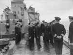 King George VI of the United Kingdom aboard HMS Glasgow at Scapa Flow, Scotland, United Kingdom, 18-21 Mar 1943