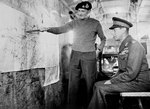 King George VI with Bernard Montgomery at the headquarters of British 21st Army Group, the Netherlands, 13 Oct 1944, photo 1 of 2