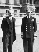 British Prime Minister Clement Attlee and King George VI of the United Kingdom, Buckingham Palace, London, England, United Kingdom, 26 Jul 1945