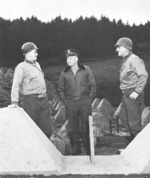 Omar Bradley, Dwight Eisenhower, and Leonard Gerow, 1945