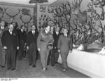 Göring touring an international hunting exhibition, Berlin, Germany, 1937