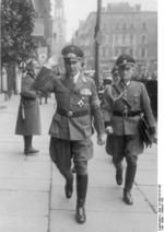 Arthur Greiser in Posen, Wartheland, Germany (now Poznań, Poland) shortly after German conquest, 2 Oct 1939