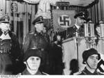 Heinrich Himmler spoke to men of the East Prussian Volkssturm, Oct 1944; Heinz Guderian and Hans-Heinrich Lammers also present