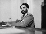 Emperor Haile Selassie I in his study at the palace in Addis Ababa, Ethiopia, circa 1942