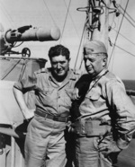 War correspondent Quentin Reynolds and Rear Admiral H. Kent Hewitt, 1943