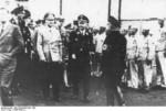 Interior Minister Wilhelm Frick and SS chief Heinrich Himmler touring the Sachsenhausen concentration camp in Oranienburg, Brandenburg, Germany, 1936, photo 2 of 2