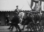 Emperor Showa reviewing troops on his horse Shirayuki, date unknown