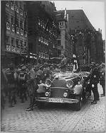 Hitler inspected a parade of SA troops at Nuremberg, Germany, Nov 1935
