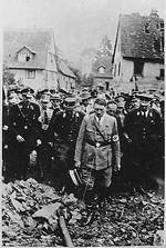 Hitler inspected an accident site in an unidentified German city, 1933-1934