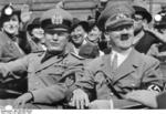 Adolf Hitler and Benito Mussolini at München, Germany for the Munich Conference, 29 Sep 1938, photo 3 of 9