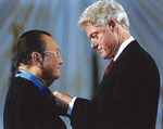 US President Bill Clinton awarding Daniel Inouye the Medal of Honor, 21 Jun 2000