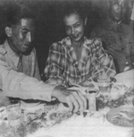 Colonel Kharb Kunjara, Katiou Meynier, and General Dai Li at a banquet in Chongqing, China, date unknown