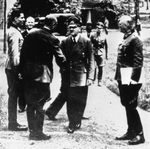Stauffenberg and Puttkamer greeting Hitler at Wolf