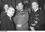 Hans Lammers, Wilhelm Keitel, and Georg von Stahmer in conversation with Yosuke Matsuoka at the Japanese Embassy in Berlin, Germany, 28 Mar 1941