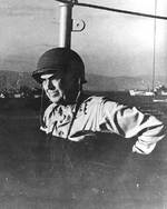 Kinkaid aboard USS Wasatch in Lingayen Gulf, Leyte, Philippines, 9 Jan 1945