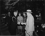 William Leahy greeting Winston Churchill at Harry Truman