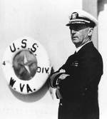 Leahy aboard USS West Virginia, Long Beach, California, United States, Sep 1935