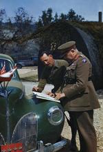 General Henry Wilson and Lieutenant General Oliver Leese, Mignano Monte Lungo, Italy, 30 Apr 1944, photo 3 of 4
