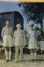 Oliver Leese, Winston Churchill, and Harold Alexander at Leese